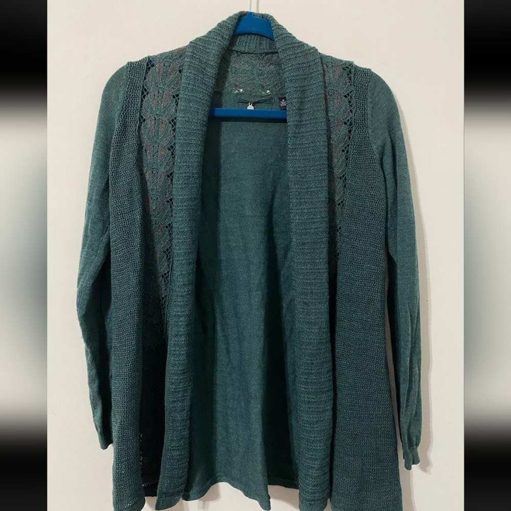 Anthropologie green open front cardigan